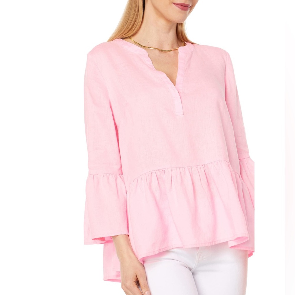 Lily Pulitzer 3/4 Sleeve Bekah Linen Top